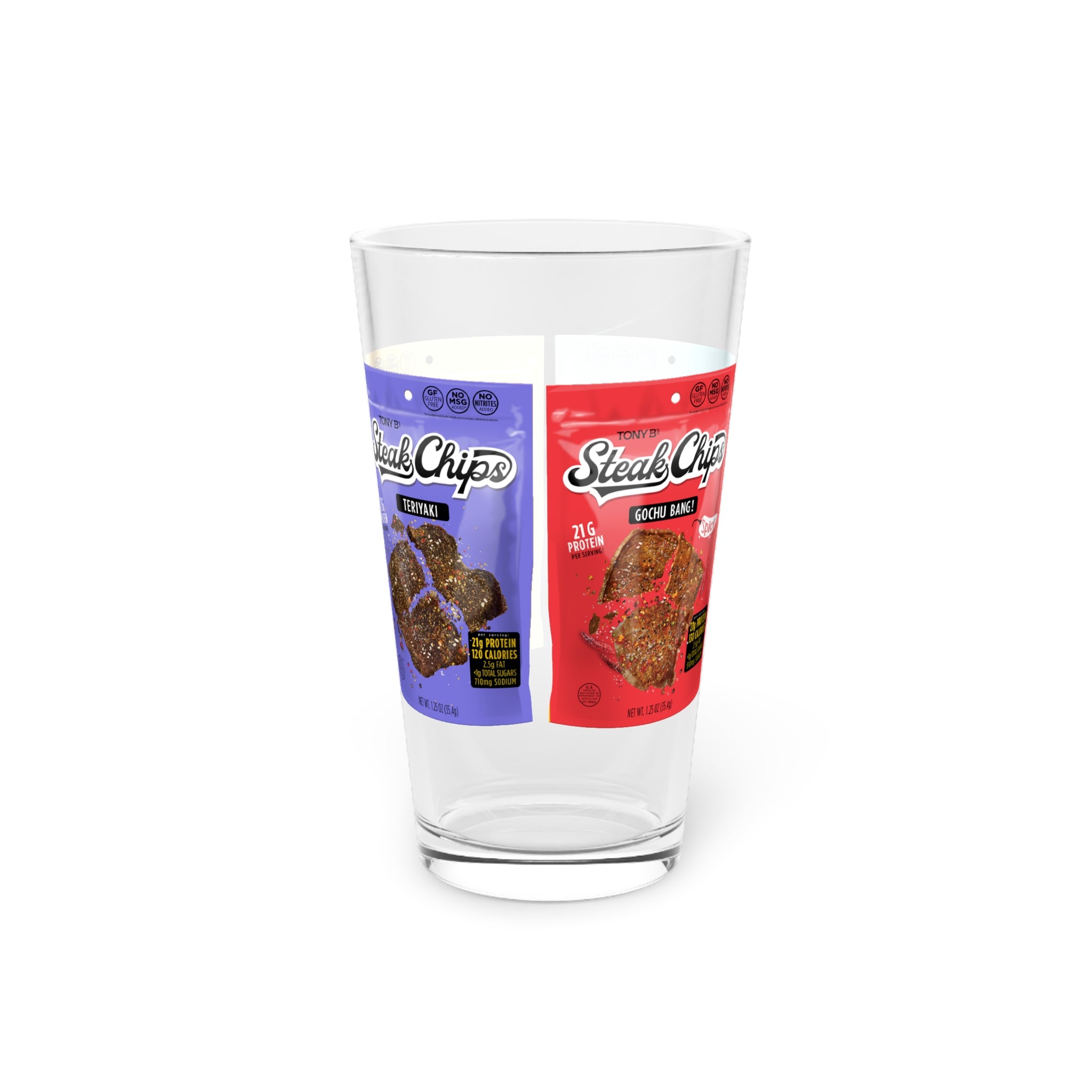 Steak Chip Pint Glass, 16oz