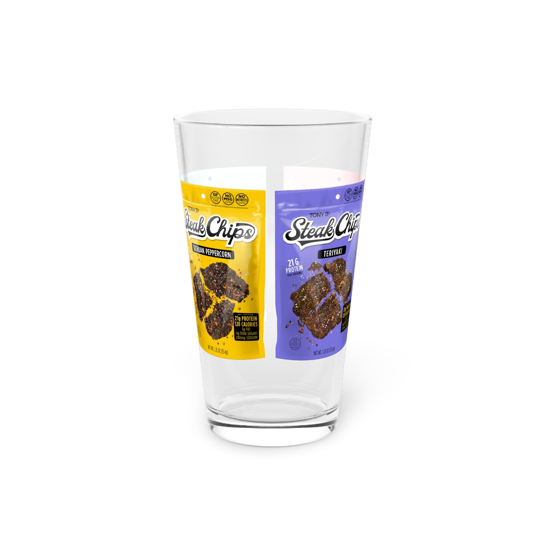 Steak Chip Pint Glass, 16oz