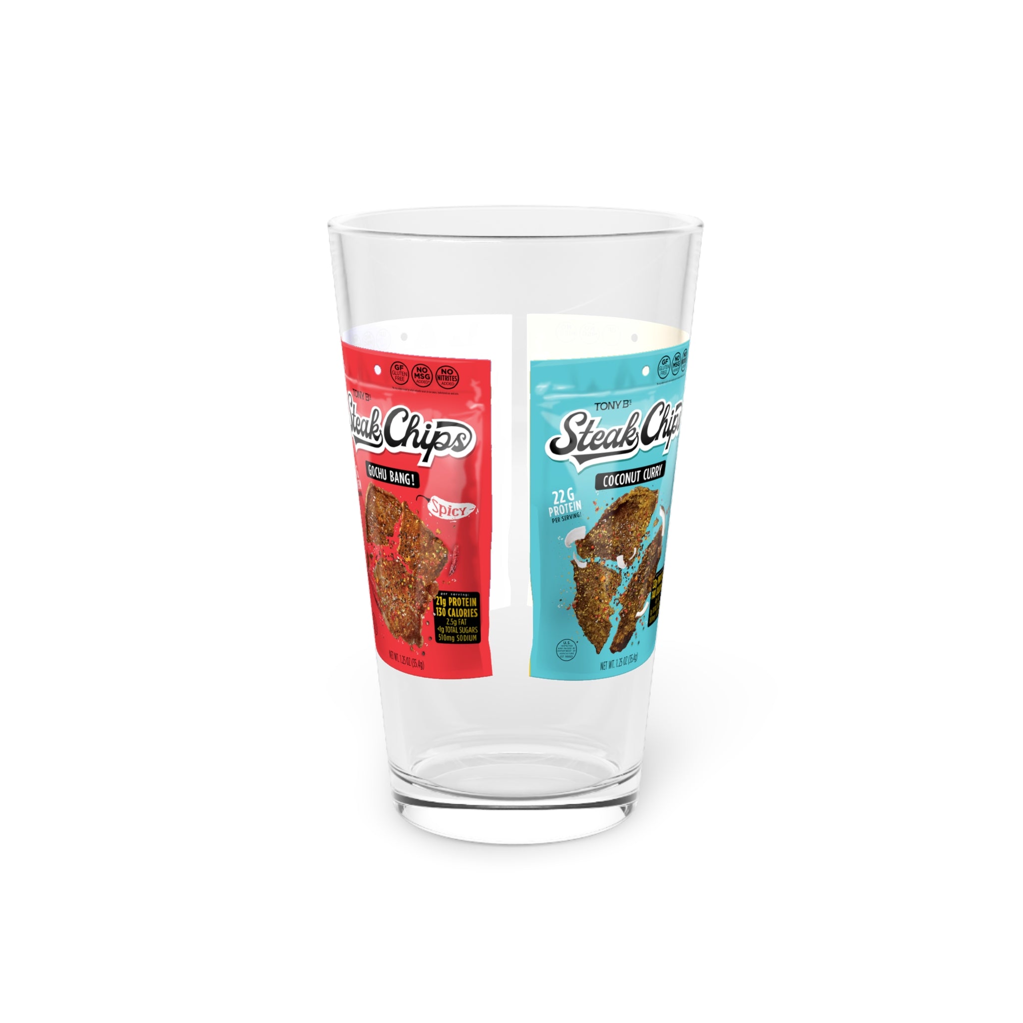 Steak Chip Pint Glass, 16oz
