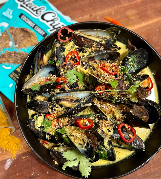 Surf & Turf Coconut Curry Mussels