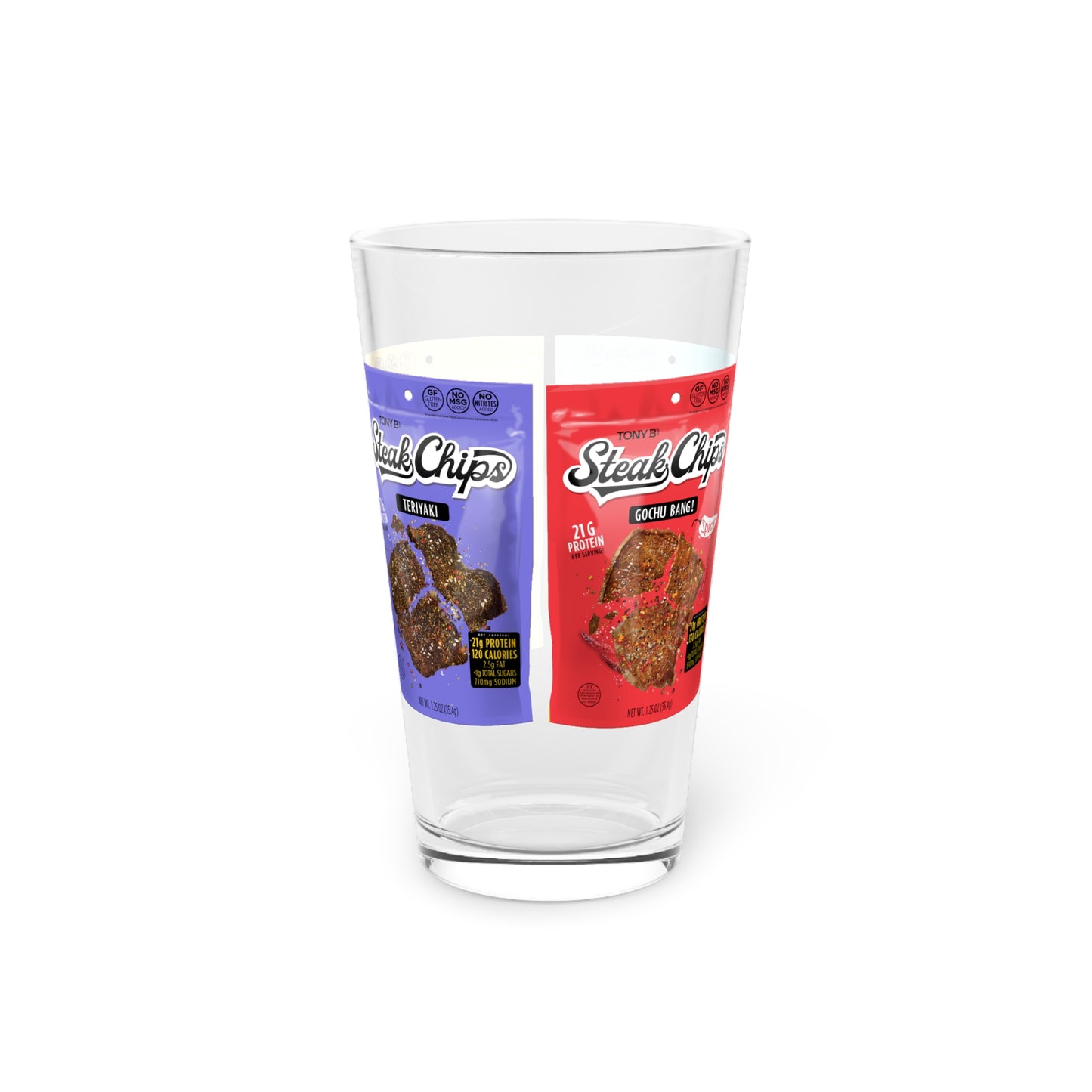 Steak Chip Pint Glass, 16oz